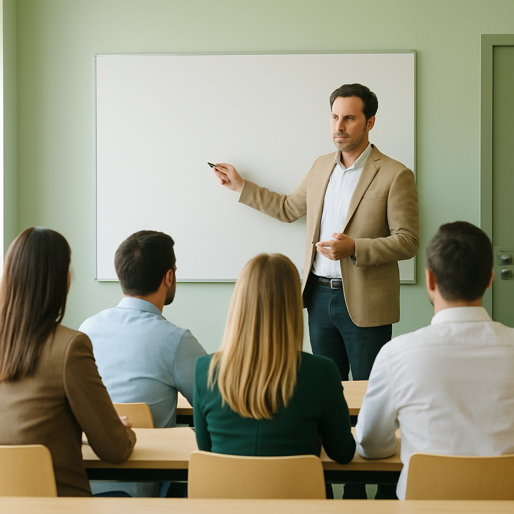 Sessione formativa in aula con professionisti italiani