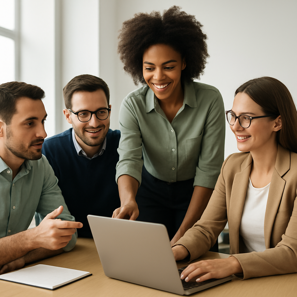 Team aziendale in attività collaborativa