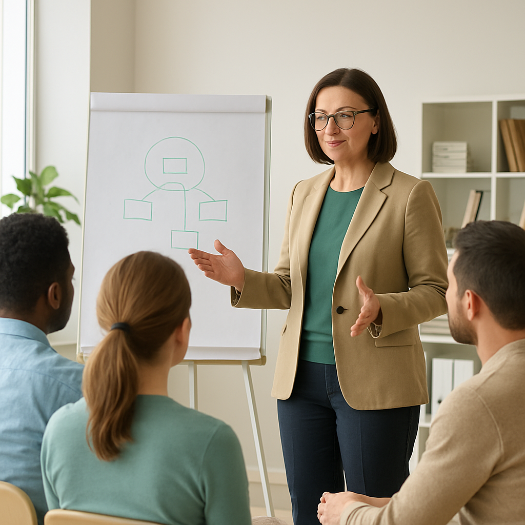 Responsabile risorse umane durante un workshop